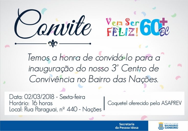 Secretaria do Idoso inaugura terceiro centro de convivência em Balneário.
