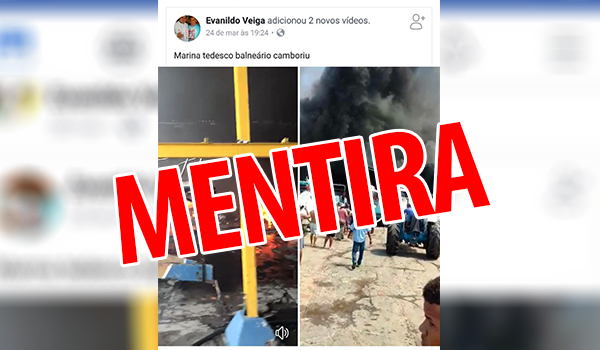 Notícia de suposto incêndio na Marina Tedesco é falsa