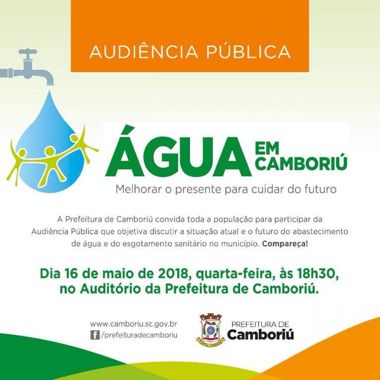 Prefeitura de Camboriú realizará audiência pública sobre abastecimento de água nessa quarta-feira