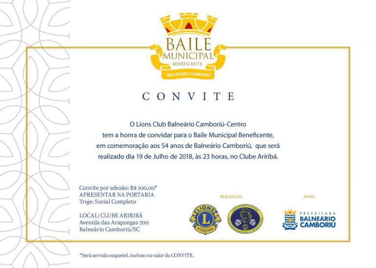 Lions Clube Centro promove Baile Municipal Beneficente