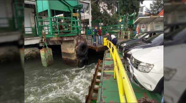 Erro de manobra quase causa acidente no ferryboat