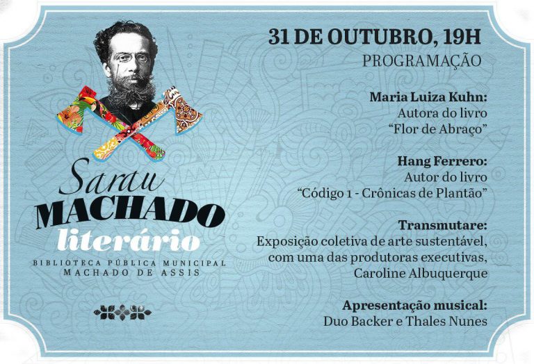 Sarau Machado Literário será nesta quarta-feira na Biblioteca Municipal