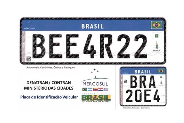 Justiça suspende uso  de placas do Mercosul