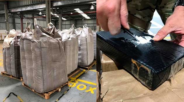 450 kg de cocaína é apreendida em meio a sacas de ração no Porto de Navegantes