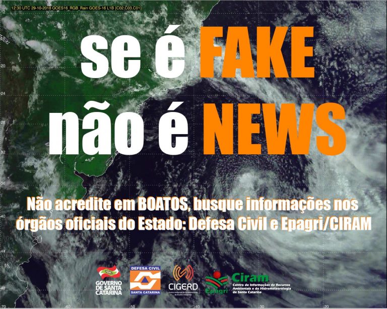 Defesa Civil ALERTA: Cuidado – Fake não é news!