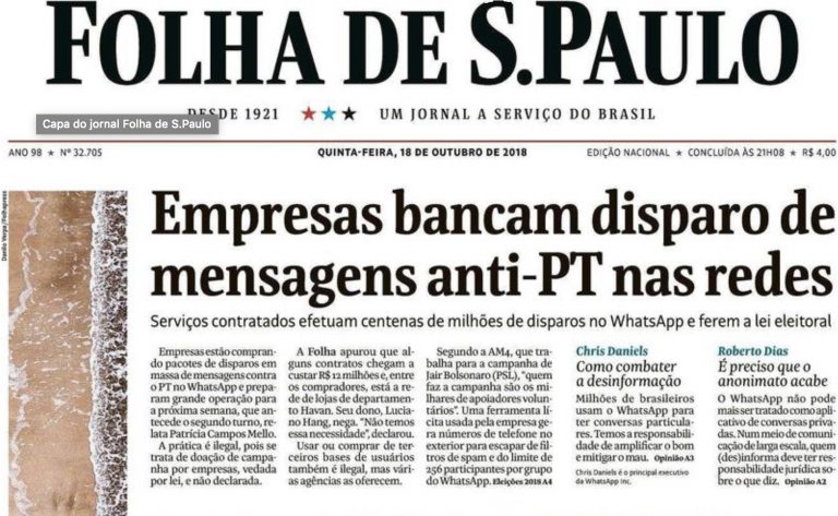 Depois de um mês, Folha admite que não apresentou provas sobre “campanha anti-PT pelo Whatsapp”