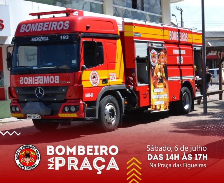 Corpo de Bombeiros de Camboriú realiza Bombeiro na Praça
