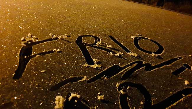 A rara geada negra, neve e frio maior que o do início do mês para a semana que inicia