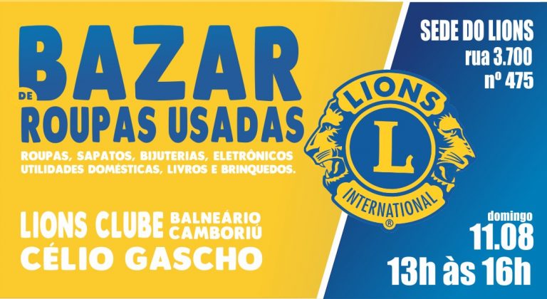 Neste Domingo: Bazar do Lions Célio Gascho destinará renda a entidades