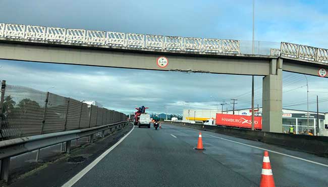 BR-101 será bloqueada em Itajaí no final da noite desta quarta para trabalhos em passarela