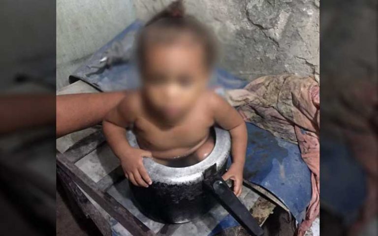 Criança fica presa dentro de panela de pressão e é resgatada por bombeiros