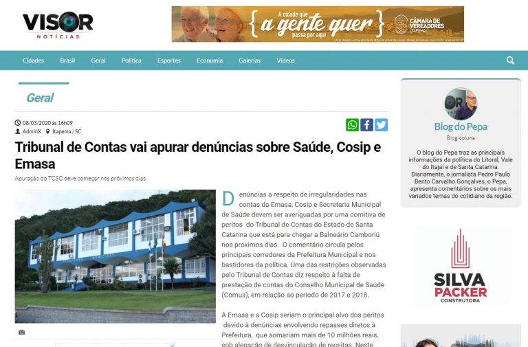 TCE vai apurar denúncias sobre Saúde, Cosip e Emasa, diz colunista