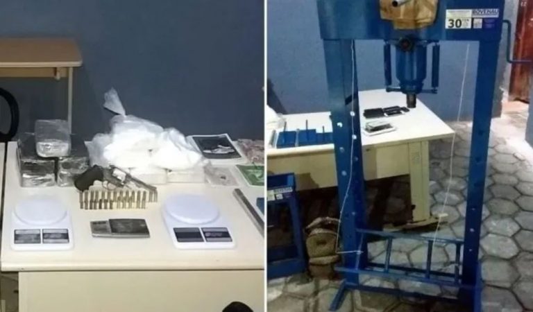 PM prende traficantes com prensa, drogas, armas e munições