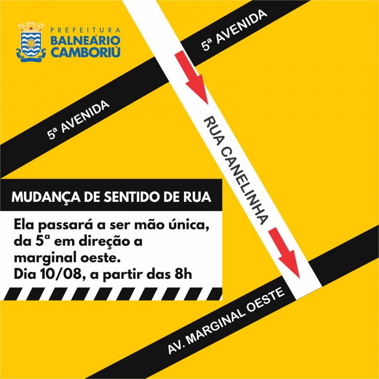 Rua Canelinha terá sentido único a partir de segunda-feira