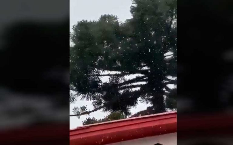 VÍDEO: Registros mostram chegada da neve na Serra gaúcha