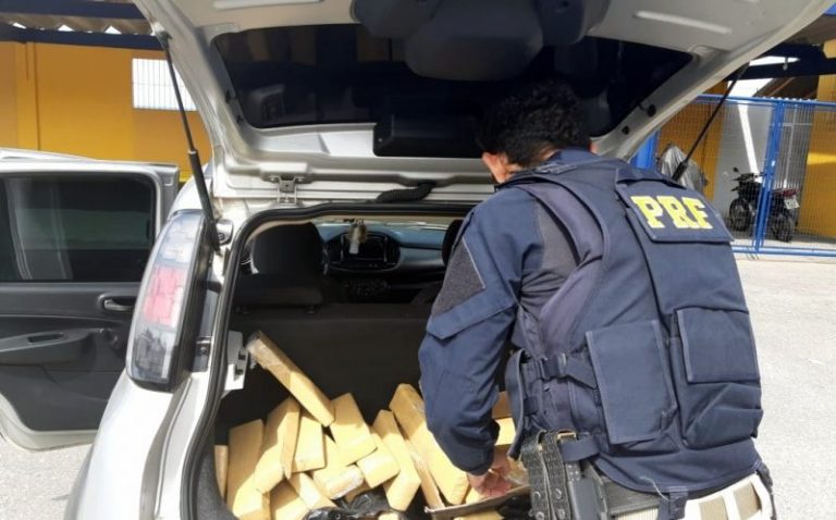 PRF apreende 59 kg de maconha na BR 101 em Itapema