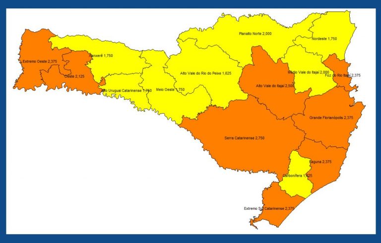 AMFRI deve voltar para o status Grave (laranja) da matriz de risco nesta semana