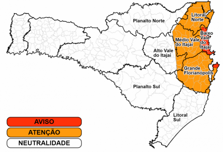 Última semana de 2020 tem alerta de chuvas e deslizamentos em SC