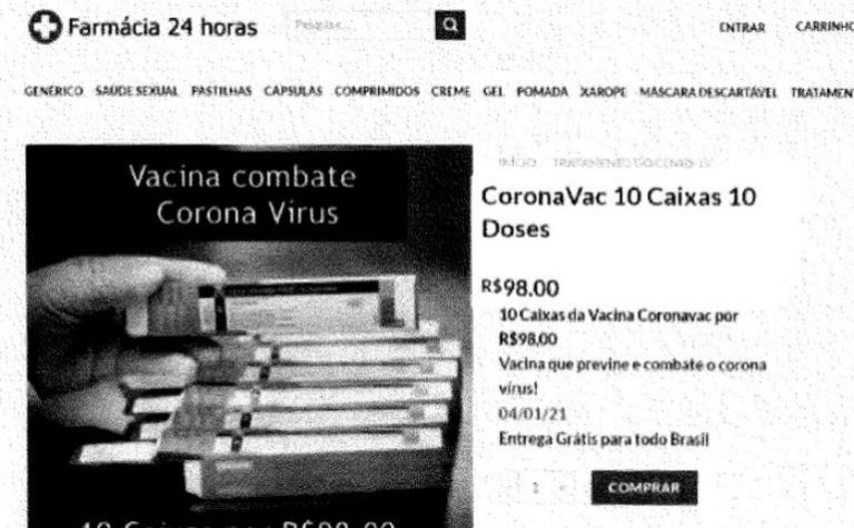 Anúncio falso de vacina para Covid-19 é descoberto em SC