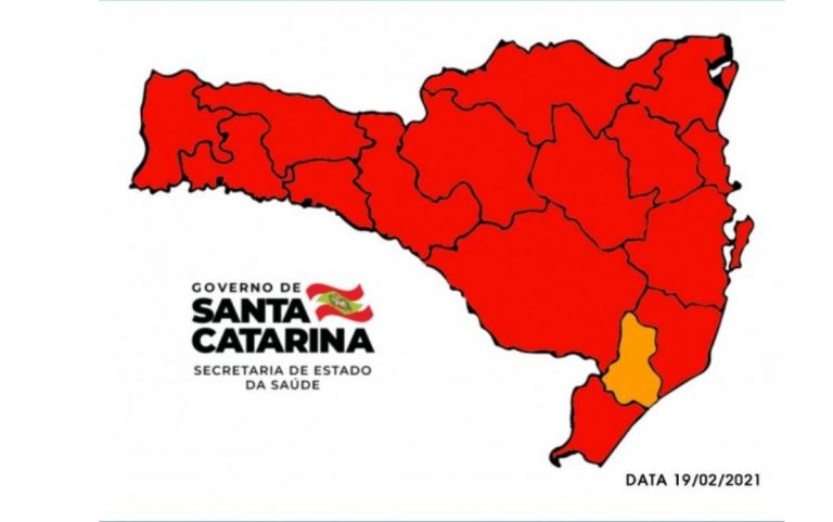 Santa Catarina no Vermelho: 15 das 16 regiões estão em nível gravíssimo
