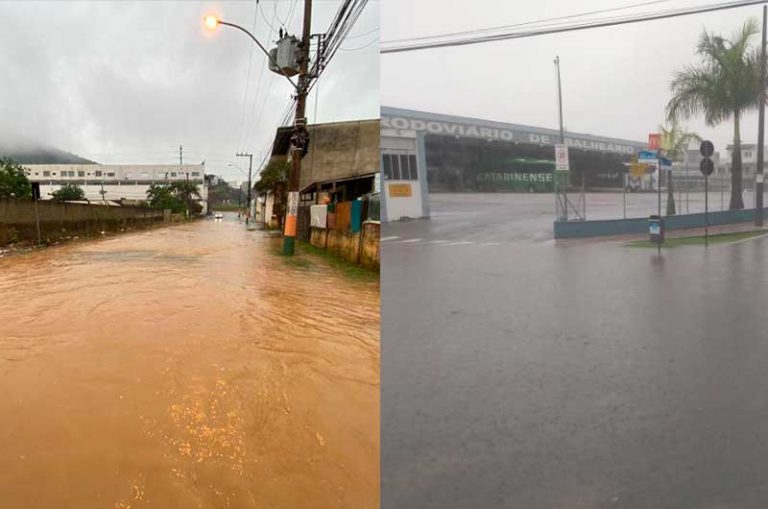 Chuva causa alagamentos em Camboriú e Balneário Camboriú