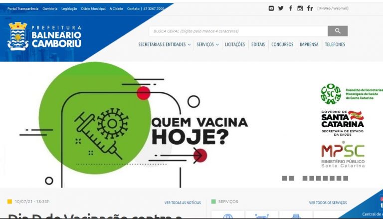 Prefeitura de BC divulga mas não alimenta sistema de vacinas do MPSC