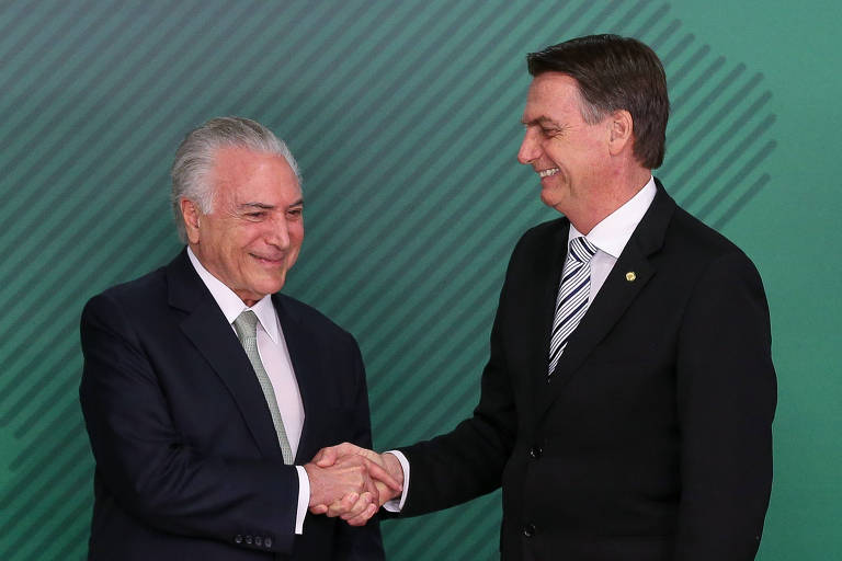 Bolsonaro almoça com ex-presidente Michel Temer em Brasília