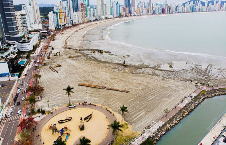 Trecho sul do alargamento da Praia Central fica pronto nesta sexta-feira