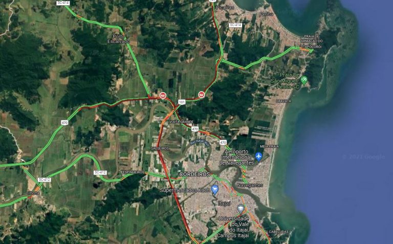 Obras da Auto Pista Litoral Sul em Itajaí causam 21km de fila