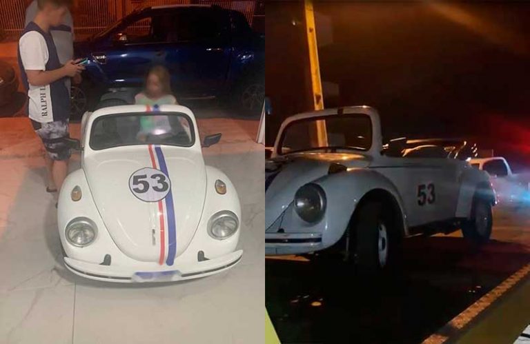 Fusca infantil guinchado é devolvido para a dona