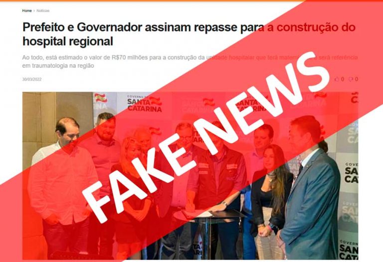 FAKE NEWS: Prefeito e governador NÃO assinaram repasse para construção de Hospital Regional