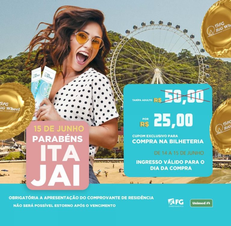 Moradores de Itajaí ganham desconto na roda gigante de Balneário Camboriú