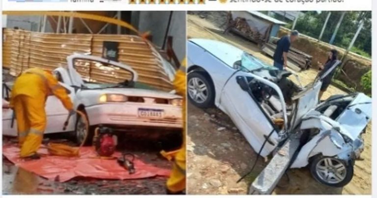 Morre motorista atingido por coluna de concreto durante ciclone