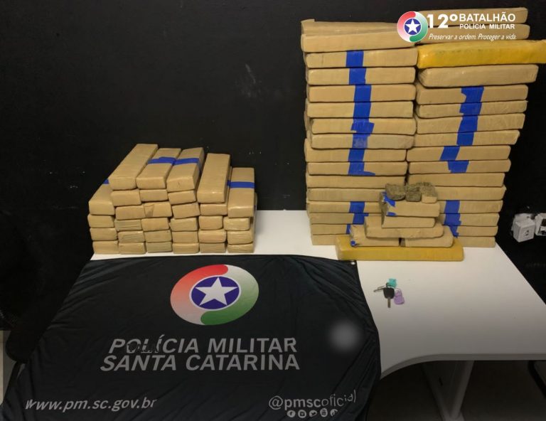 Operação conjunta das PMs de Camboriú e Itajaí apreendem 120kg de maconha