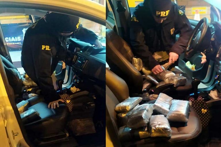 Mais de R$ 200 mil em haxixe são localizados pela PRF escondidos em painel de carro