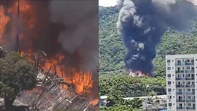 Incêndio atinge o Projac, estúdio da TV Globo, no Rio de Janeiro
