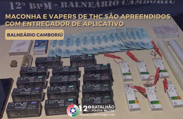 Maconha e vapers com THC são apreendidos com traficante “delivery”