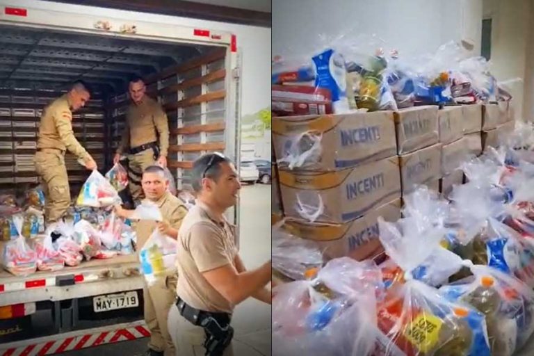Ação do 12° BPM arrecada mais de 5 toneladas de alimentos