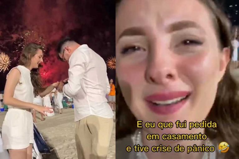 “Não sei limpar a casa”: Jovem entra em pânico ao ser pedida em casamento no Réveillon