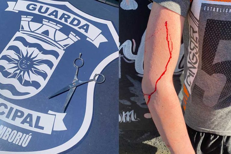 Mulher bêbada ataca o filho com tesouradas após discussão familiar
