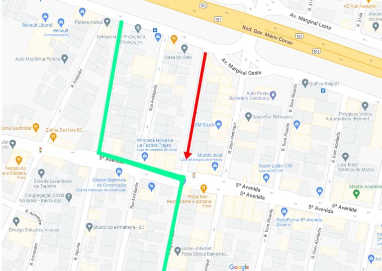 Rua Agrolândia, entre 5ª Av. e Marginal, mudará de sentido nesta terça-feira