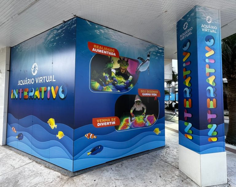 Aquário Virtual Interativo com realidade aumentada no Oceanic Aquarium