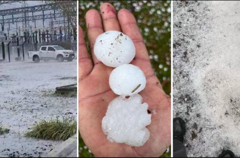 VÍDEO: Chuva de granizo causa estragos e interrompe trânsito em rodovias na Serra