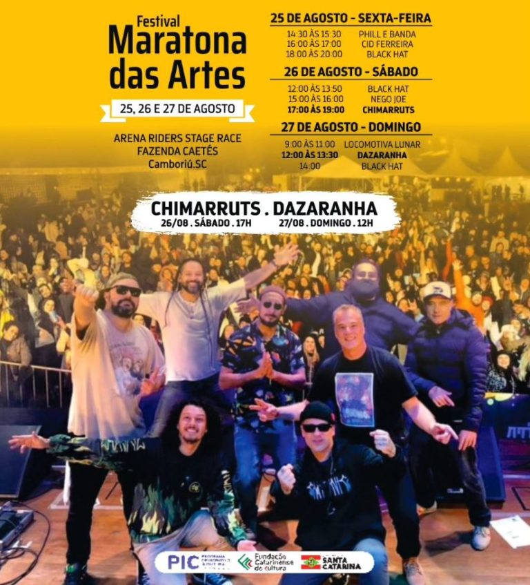 Fim de semana com shows de Dazaranha e Chimarruts gratuitos em Camboriú