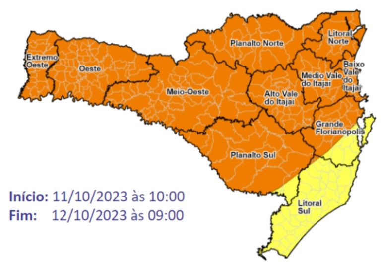 Defesa Civil e Epagri/CIRAM reforçam alerta para chuvas entre hoje e amanha (12)