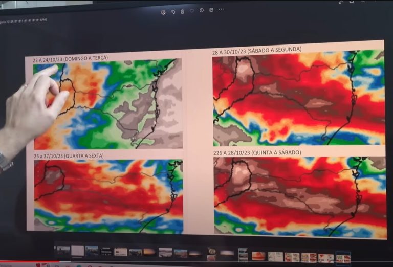 De novo: Previsão indica chuva de um mês em três dias em SC
