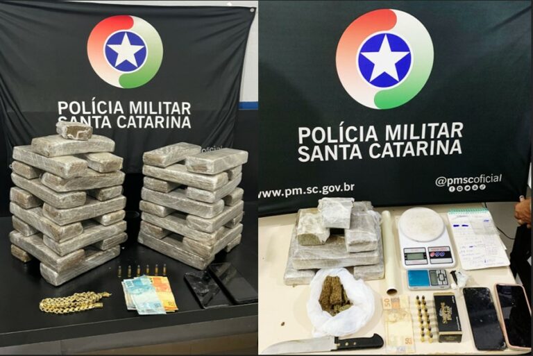 Dois são presos com LSD, 18kg de maconha e munição de revolver