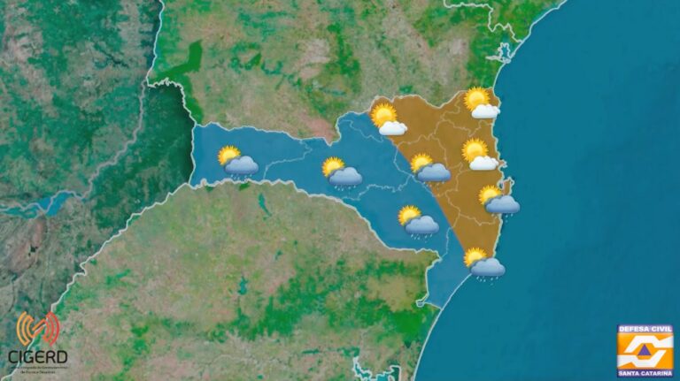 Calor intenso e temporais: Confira a previsão do tempo para o fim de semana em SC