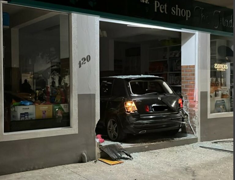 Motorista “bebum” invade pet-shop com carro na Avenida Brasil