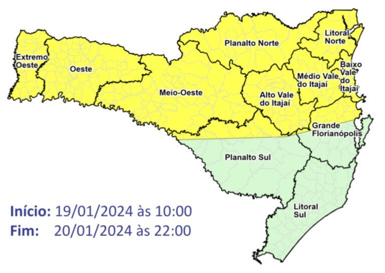 Temporais e chuva intensa nas tardes e noites de hoje e sábado (20)